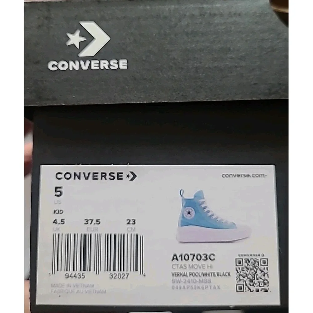 Converse Chuck Taylor All Star Move Vernal Blue Shoes‎ Sz 5 Kids A10703C NIB